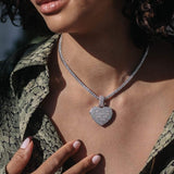 Custom Heart Locket Photo Medallions Necklace - ViViGleam