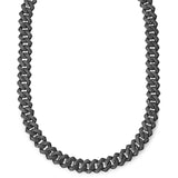 Iced Black Diamond Prong Link Chain Zirconia Necklace - ViViGleam