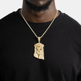 Big Jesus Piece Moissanite Pendant Gold - ViViGleam