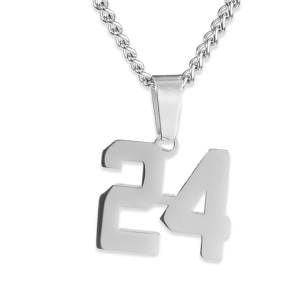Number Pendant Necklace - Silver - ViViGleam