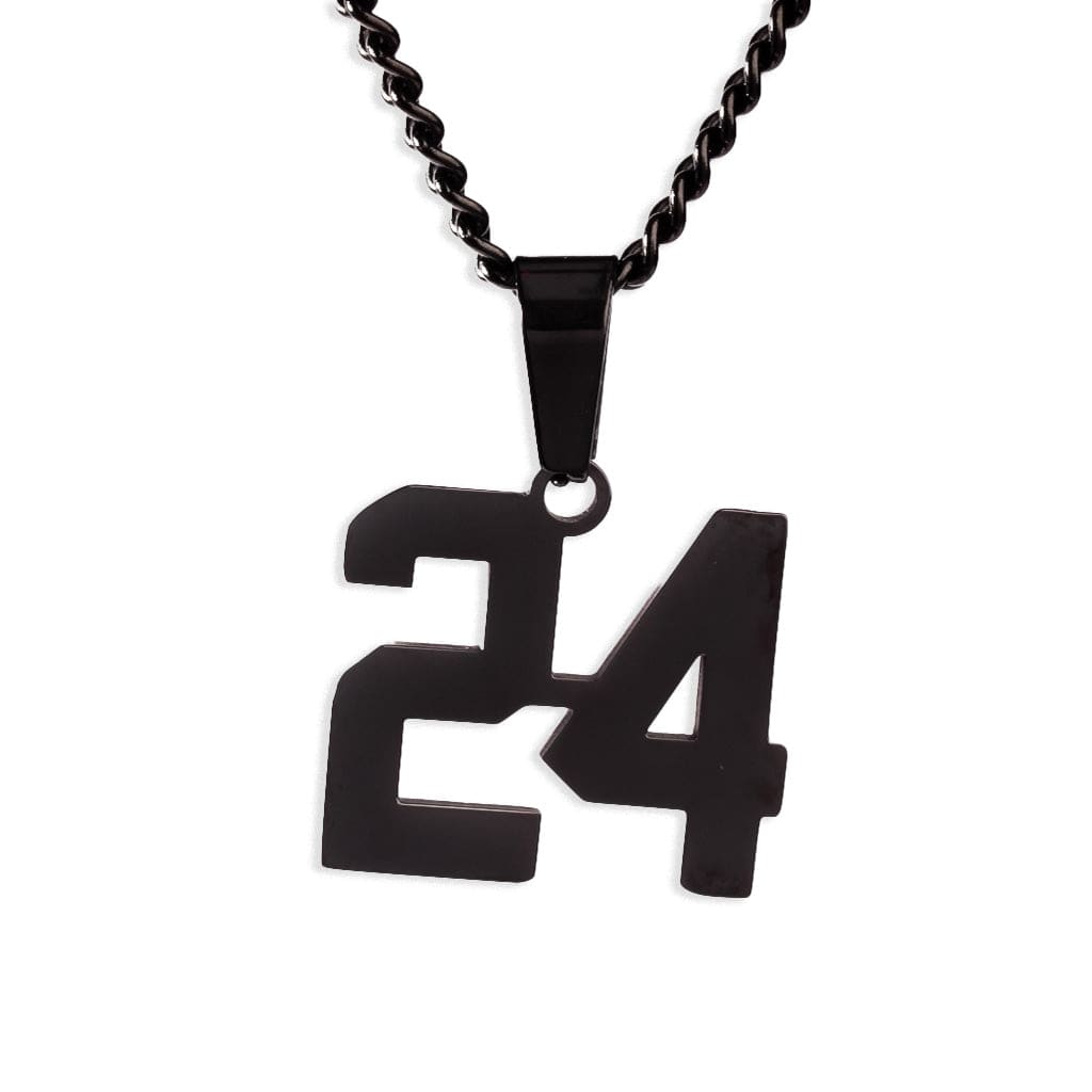 Number Pendant Necklace - Black - ViViGleam