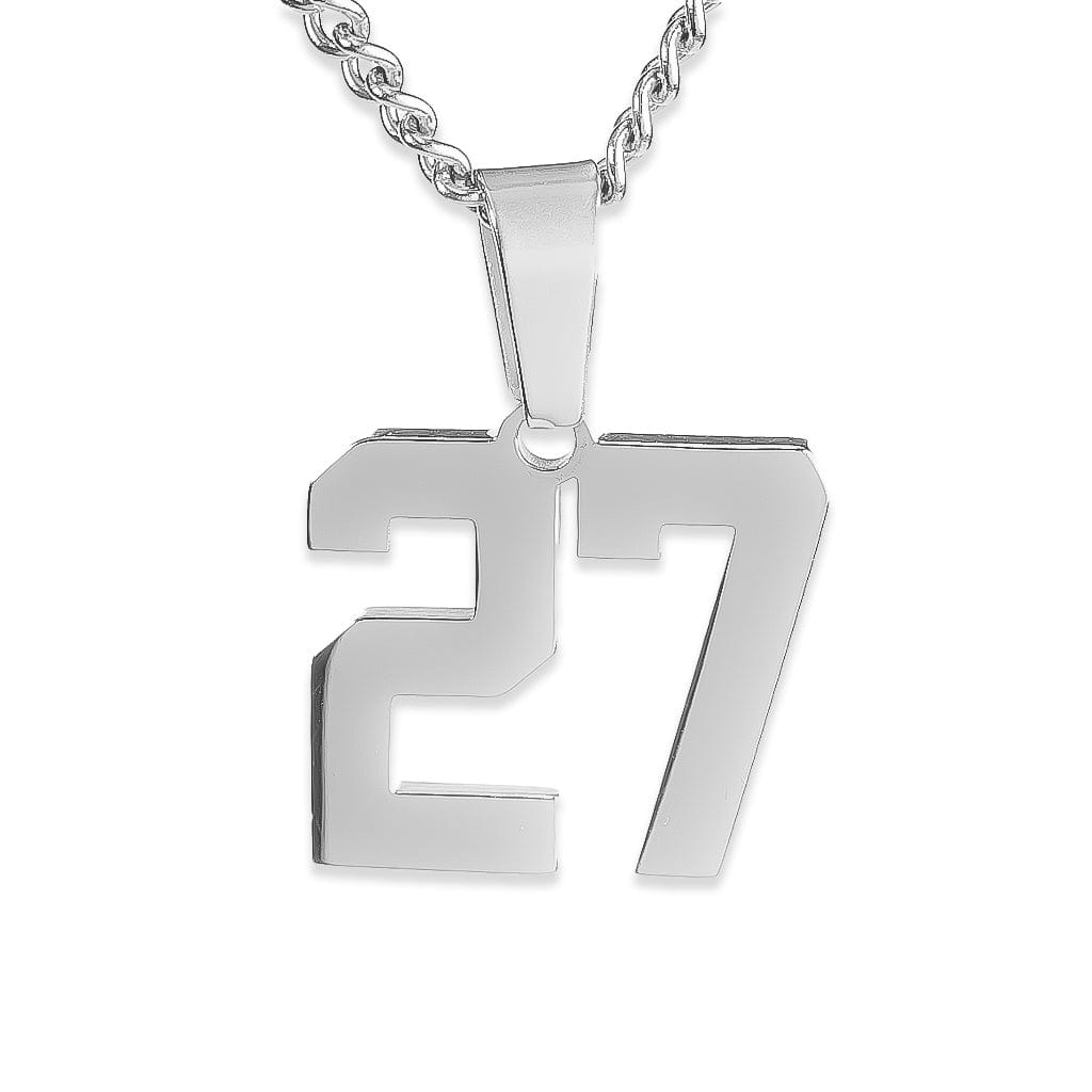 Number Pendant Necklace - Silver - ViViGleam