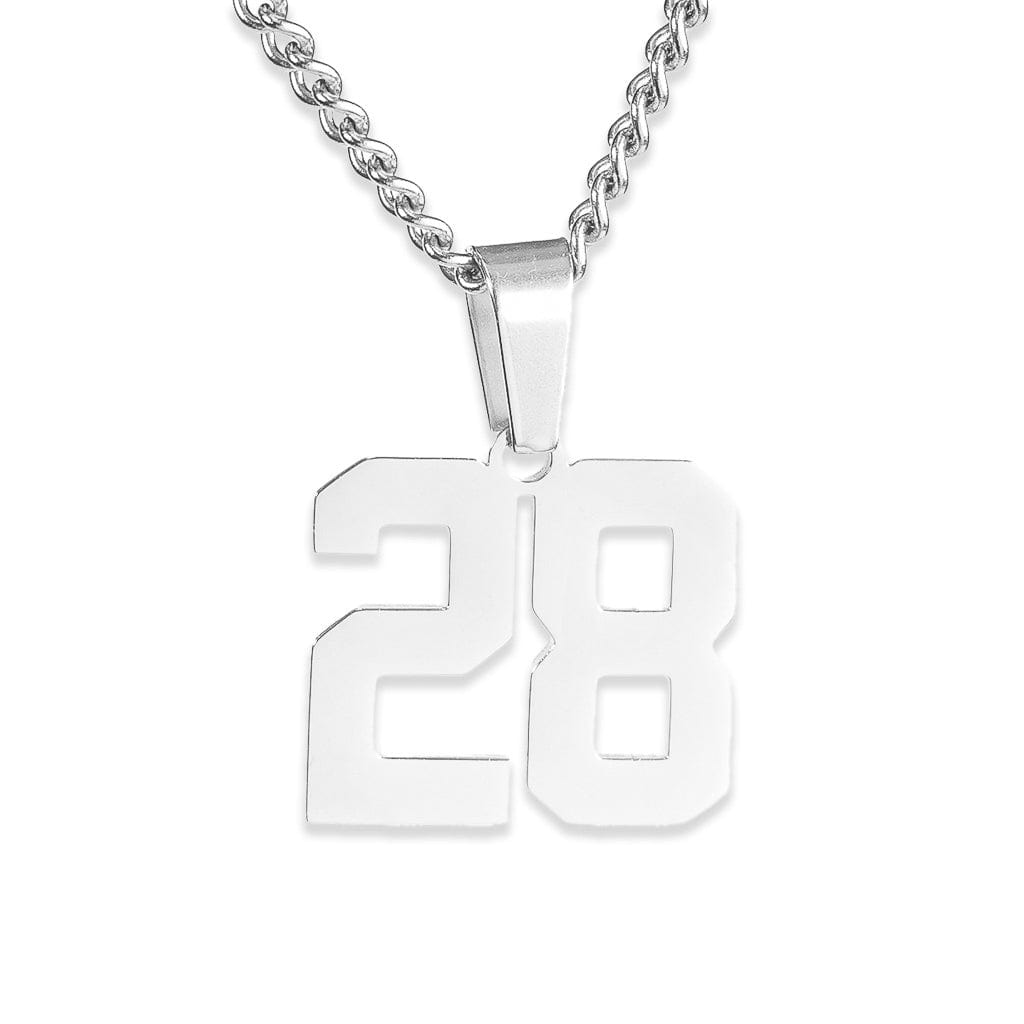 Number Pendant Necklace - Silver - ViViGleam