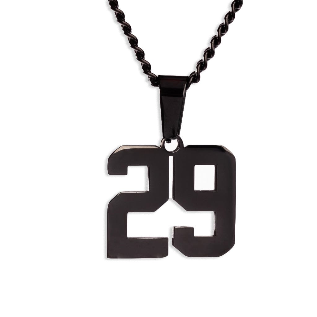 Number Pendant Necklace - Black - ViViGleam