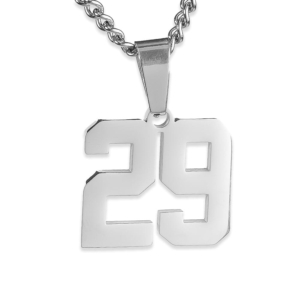 Number Pendant Necklace - Silver - ViViGleam