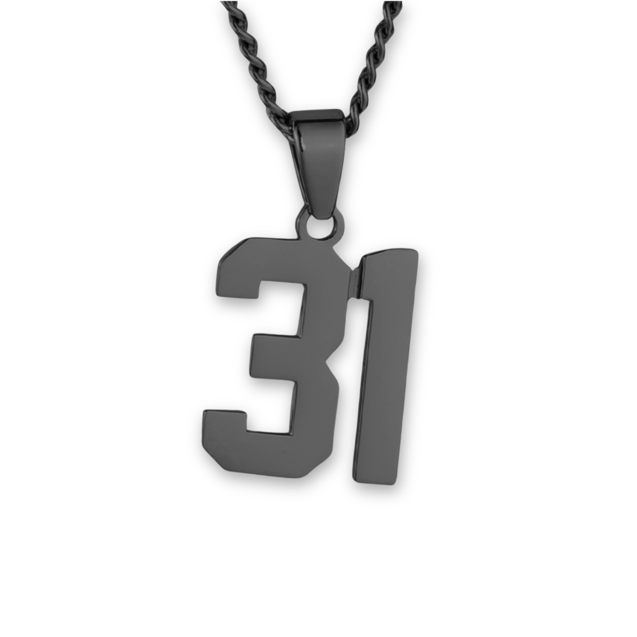 Number Pendant Necklace - Black - ViViGleam