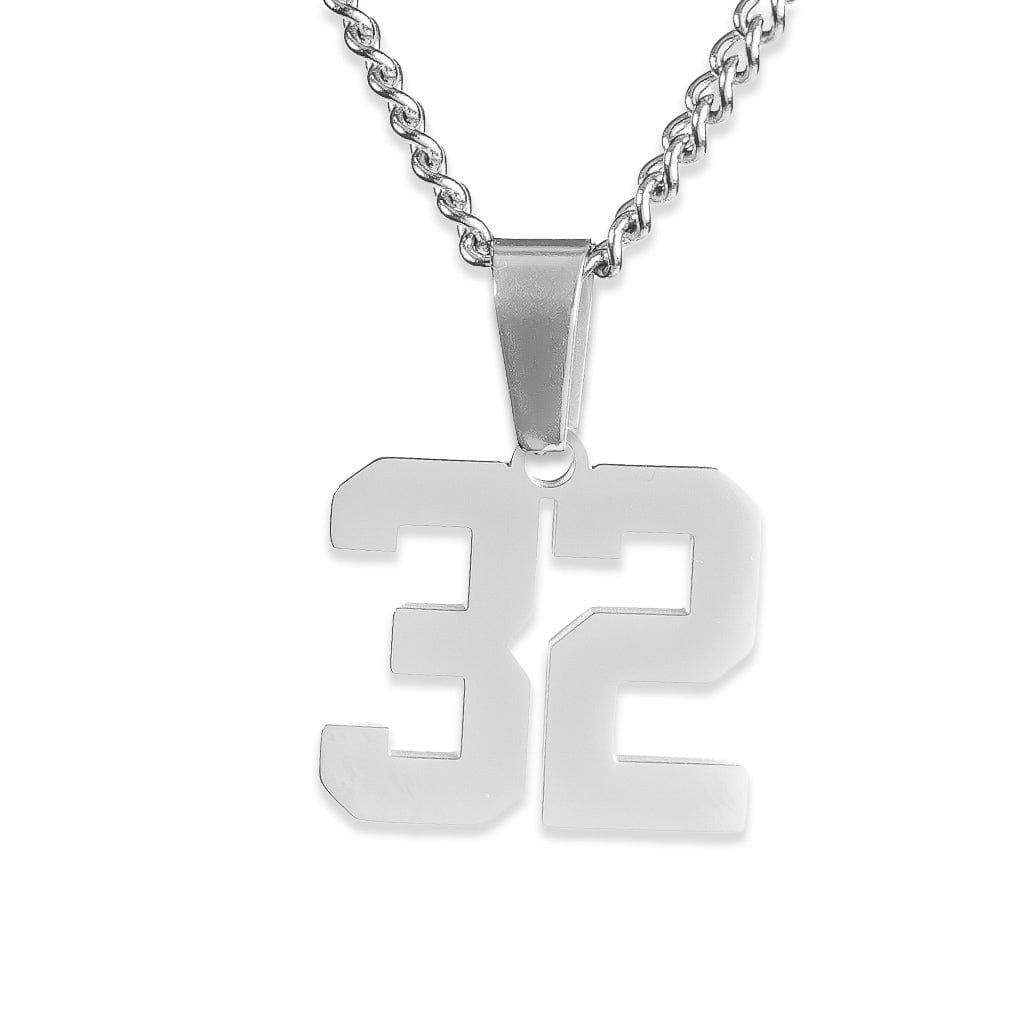 Number Pendant Necklace - Silver - ViViGleam