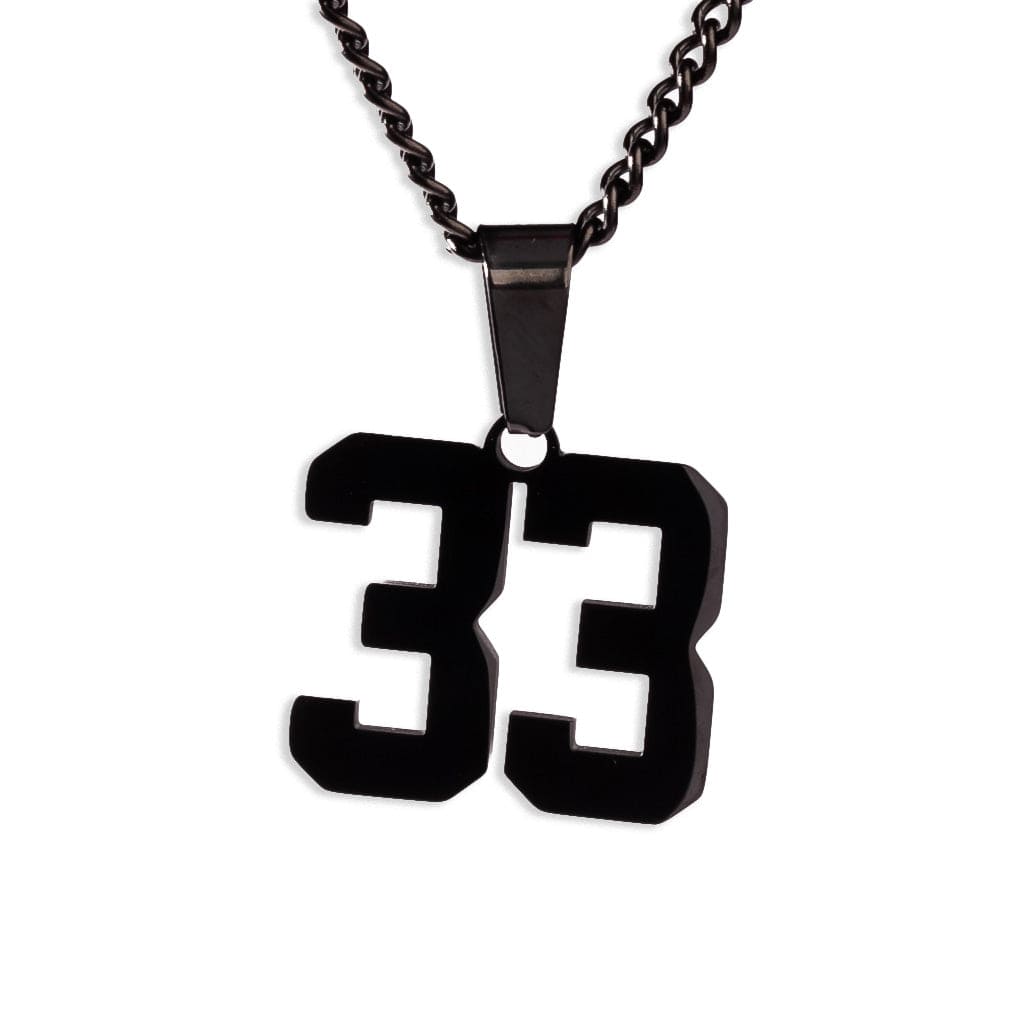 Number Pendant Necklace - Black - ViViGleam