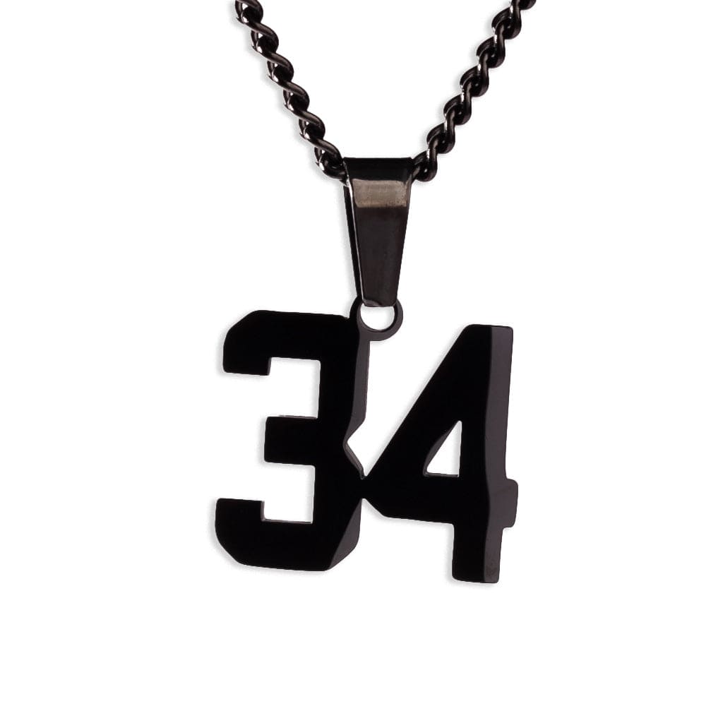 Number Pendant Necklace - Black - ViViGleam