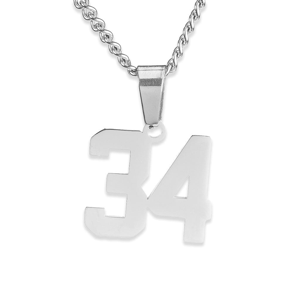 Number Pendant Necklace - Silver - ViViGleam