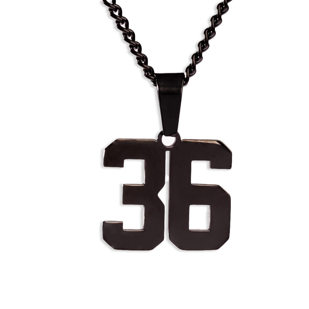 Number Pendant Necklace - Black - ViViGleam