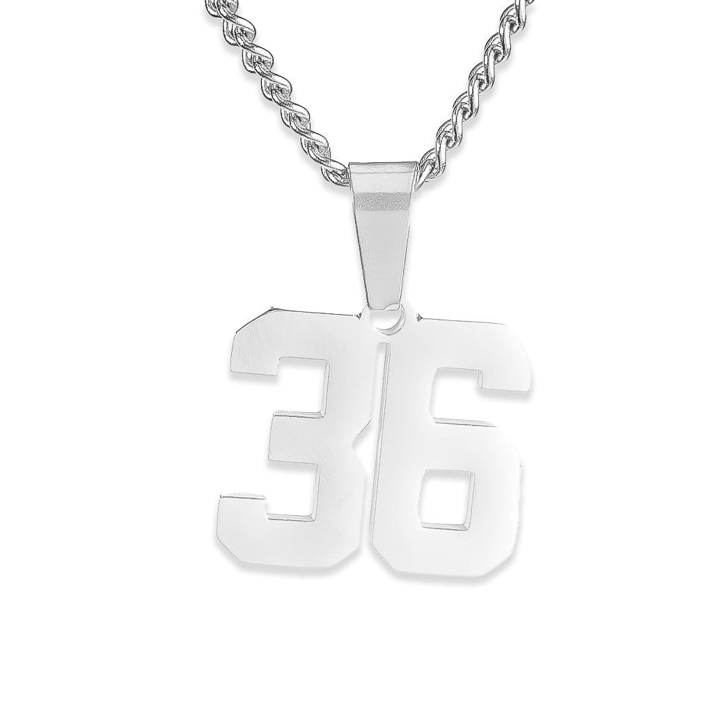 Number Pendant Necklace - Silver - ViViGleam