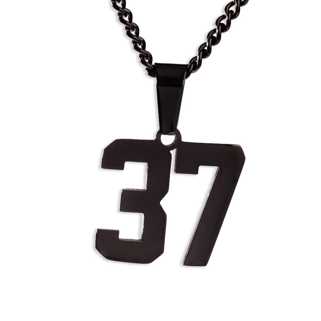 Number Pendant Necklace - Black - ViViGleam
