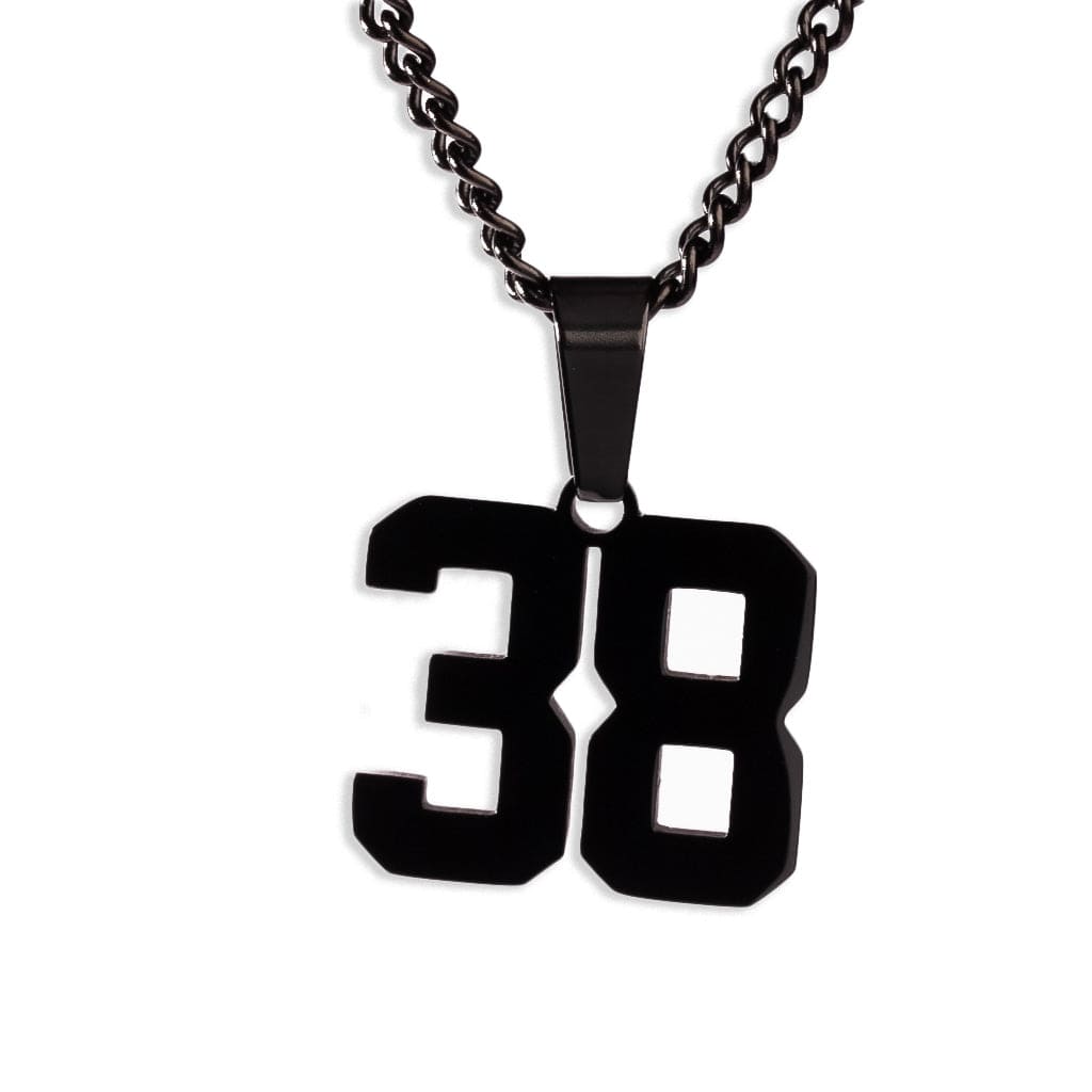 Number Pendant Necklace - Black - ViViGleam
