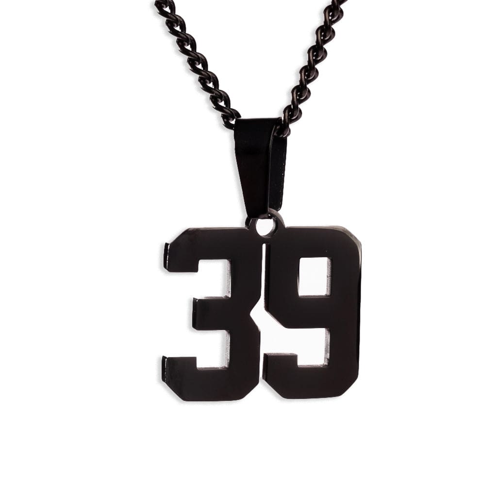 Number Pendant Necklace - Black - ViViGleam