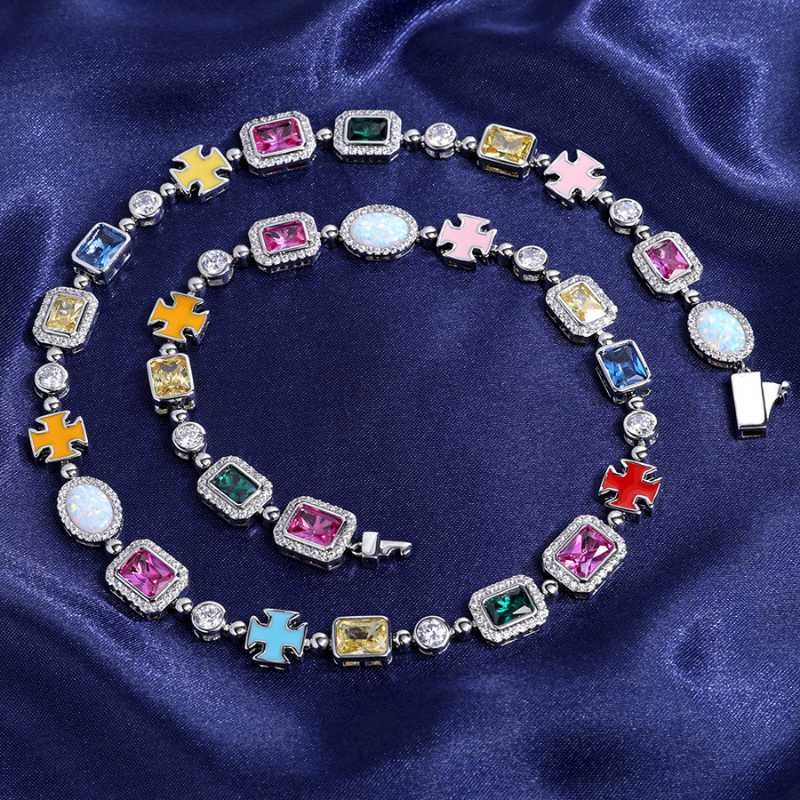 10mm Colored Gemstone Art Chain - ViViGleam