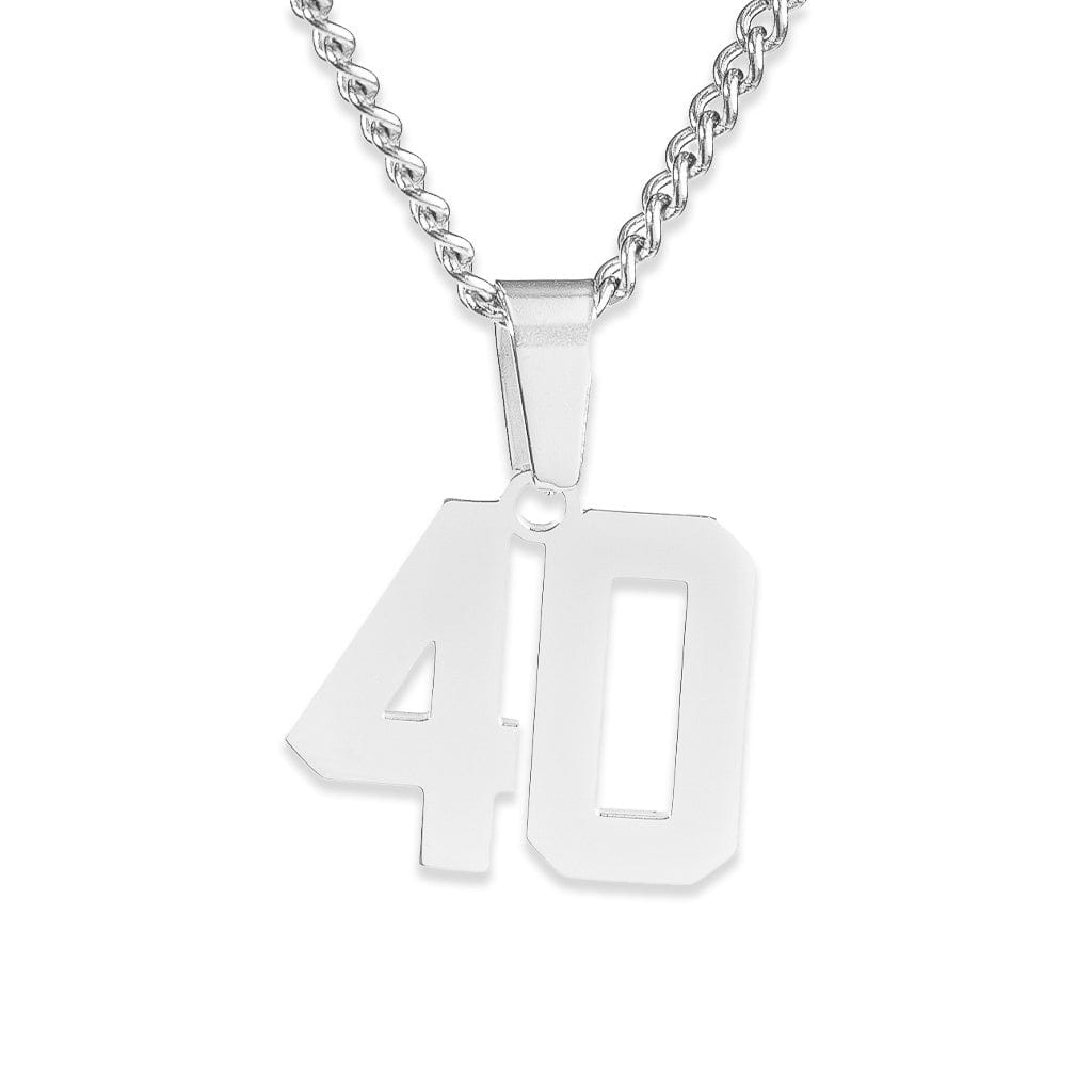 Number Pendant Necklace - Silver - ViViGleam