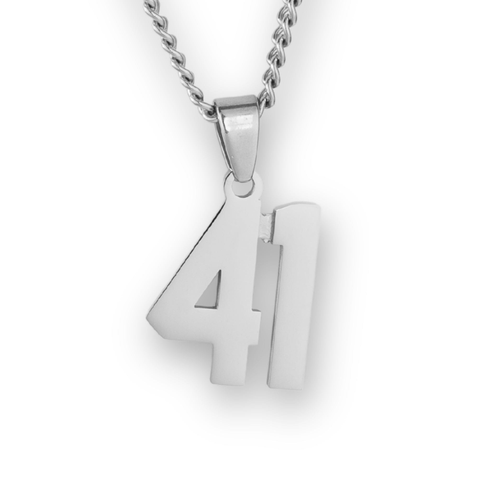 Number Pendant Necklace - Silver - ViViGleam