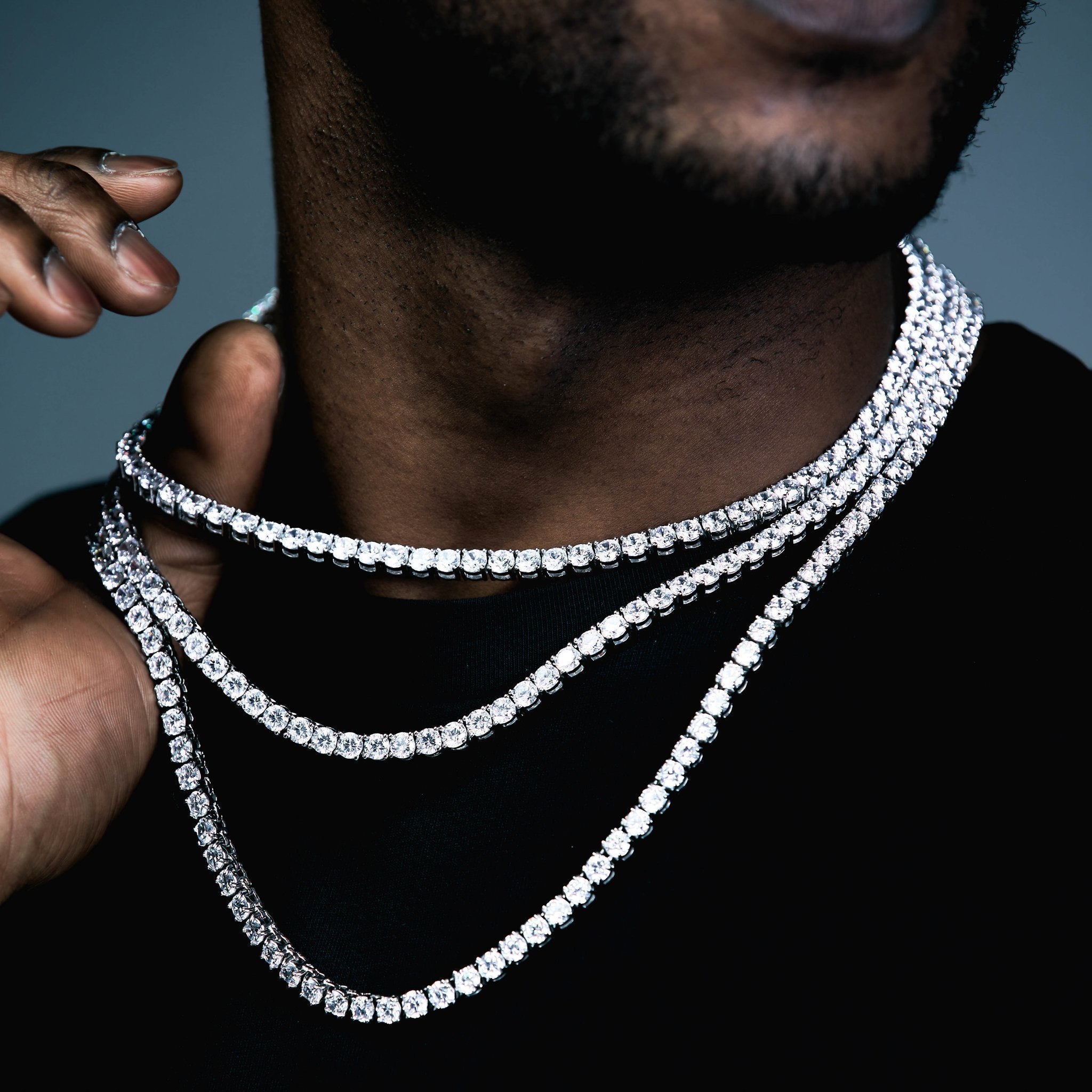Iced Tennis Chain White Gold(ALL SIZES) - ViViGleam