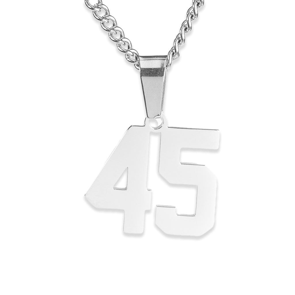Number Pendant Necklace - Silver - ViViGleam