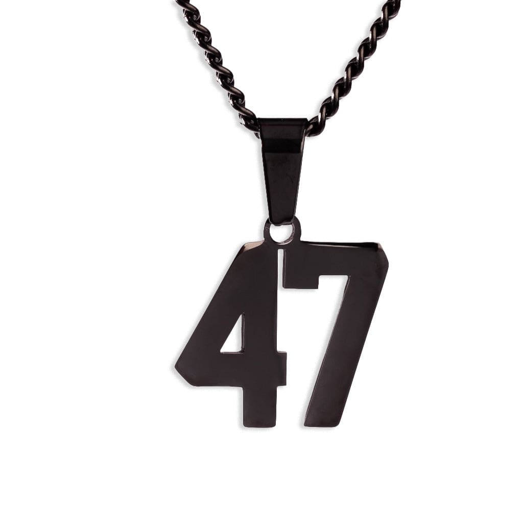 Number Pendant Necklace - Black - ViViGleam