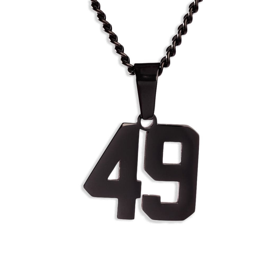 Number Pendant Necklace - Black - ViViGleam
