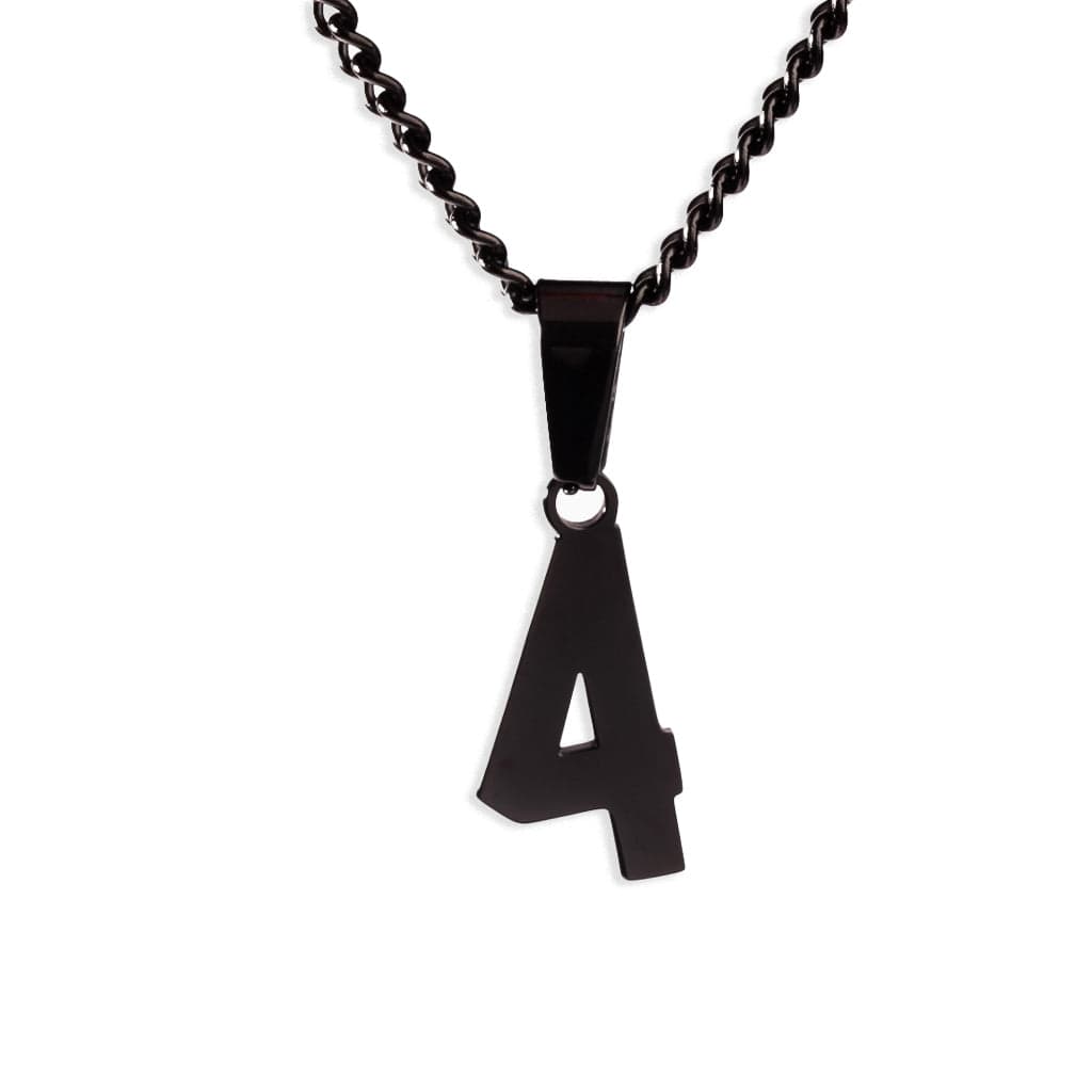 Number Pendant Necklace - Black - ViViGleam