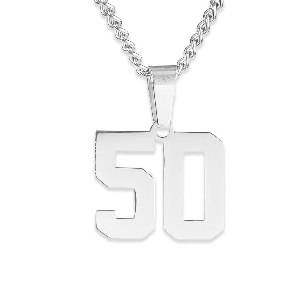 Number Pendant Necklace - Silver - ViViGleam