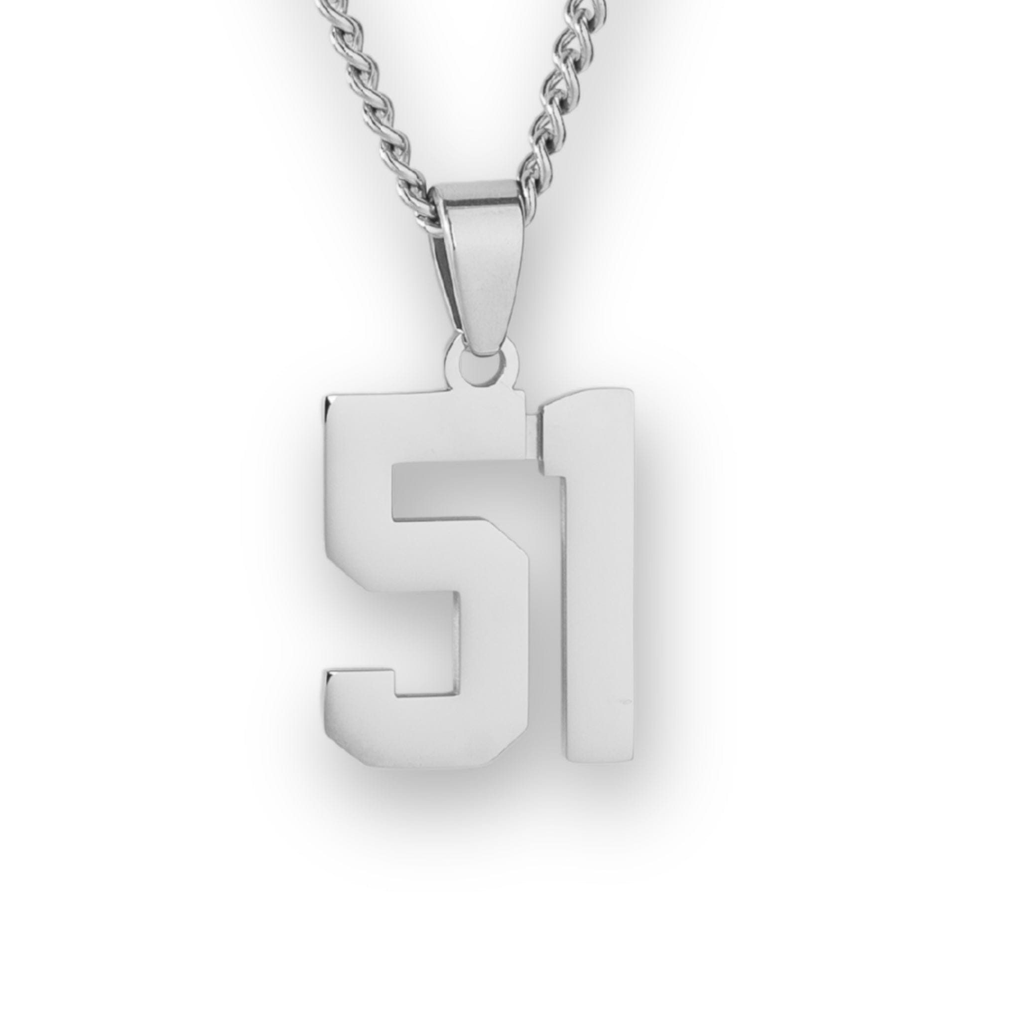 Number Pendant Necklace - Silver - ViViGleam