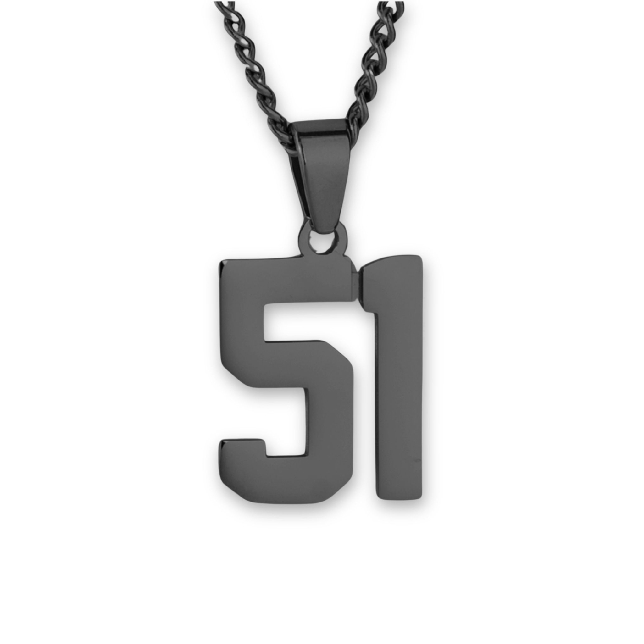 Number Pendant Necklace - Black - ViViGleam