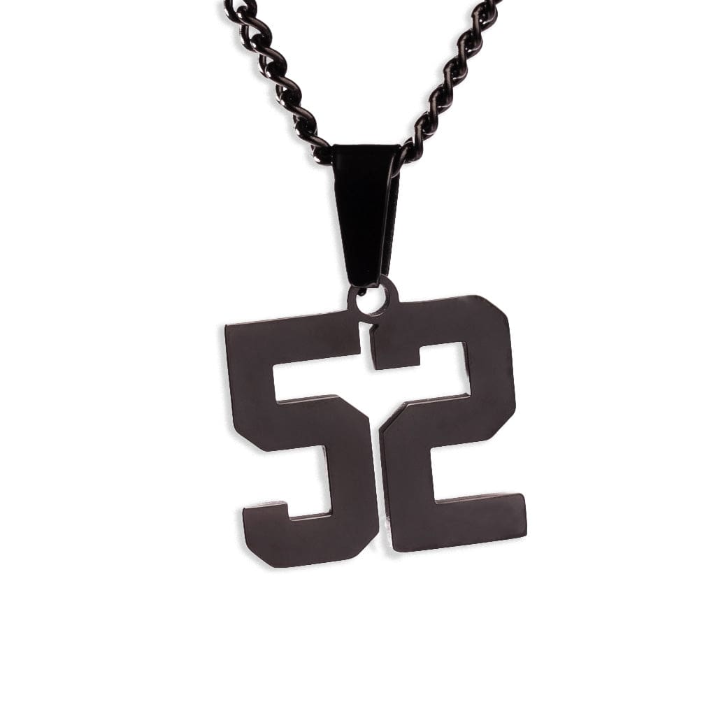 Number Pendant Necklace - Black - ViViGleam