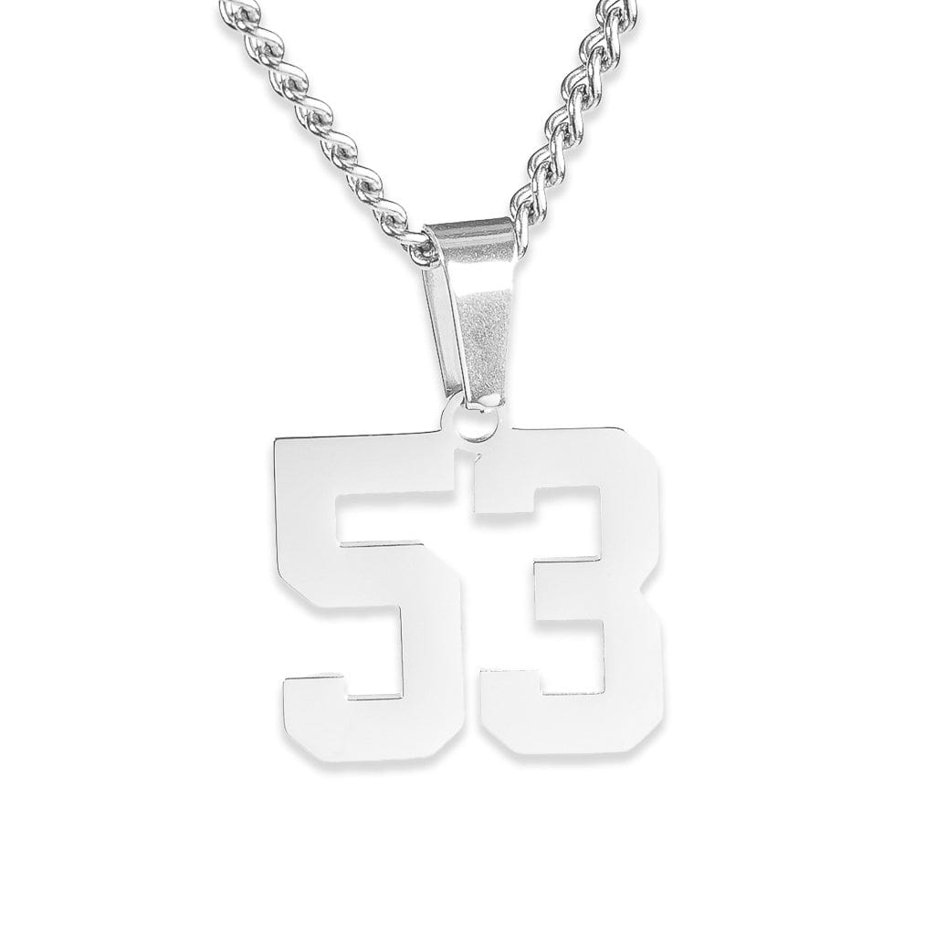 Number Pendant Necklace - Silver - ViViGleam
