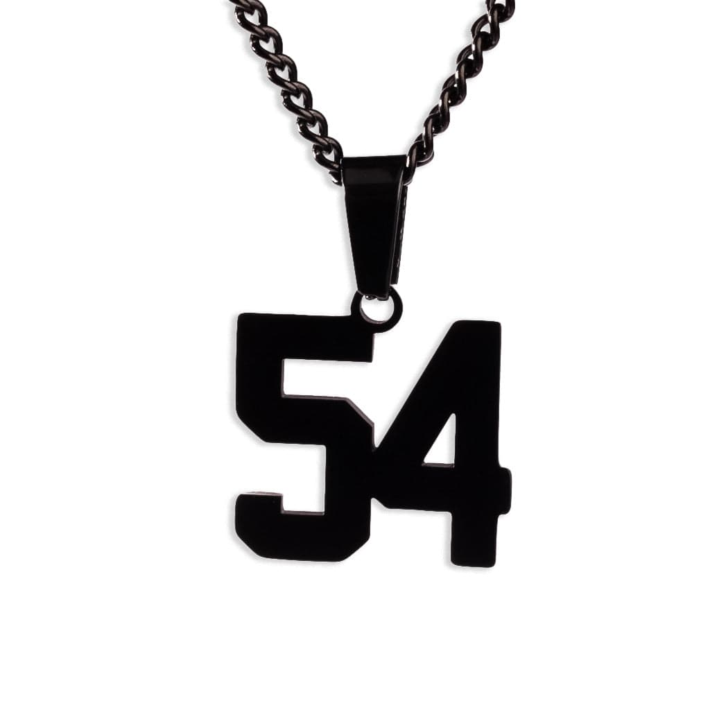 Number Pendant Necklace - Black - ViViGleam