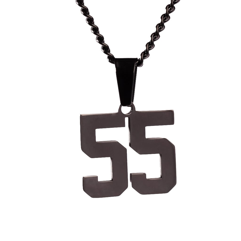 Number Pendant Necklace - Black - ViViGleam