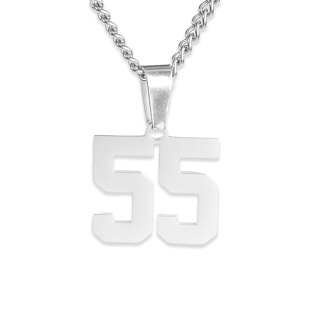 Number Pendant Necklace - Silver - ViViGleam
