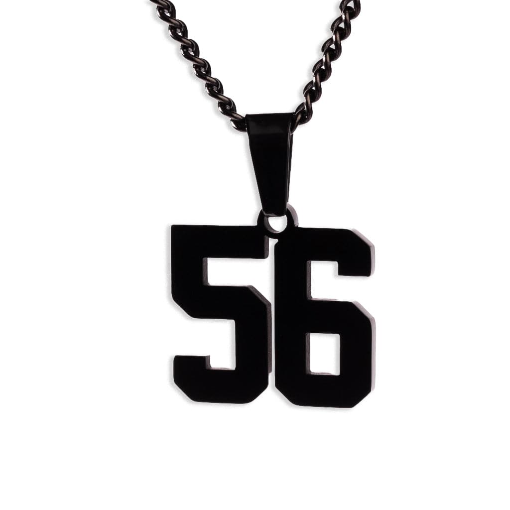 Number Pendant Necklace - Black - ViViGleam