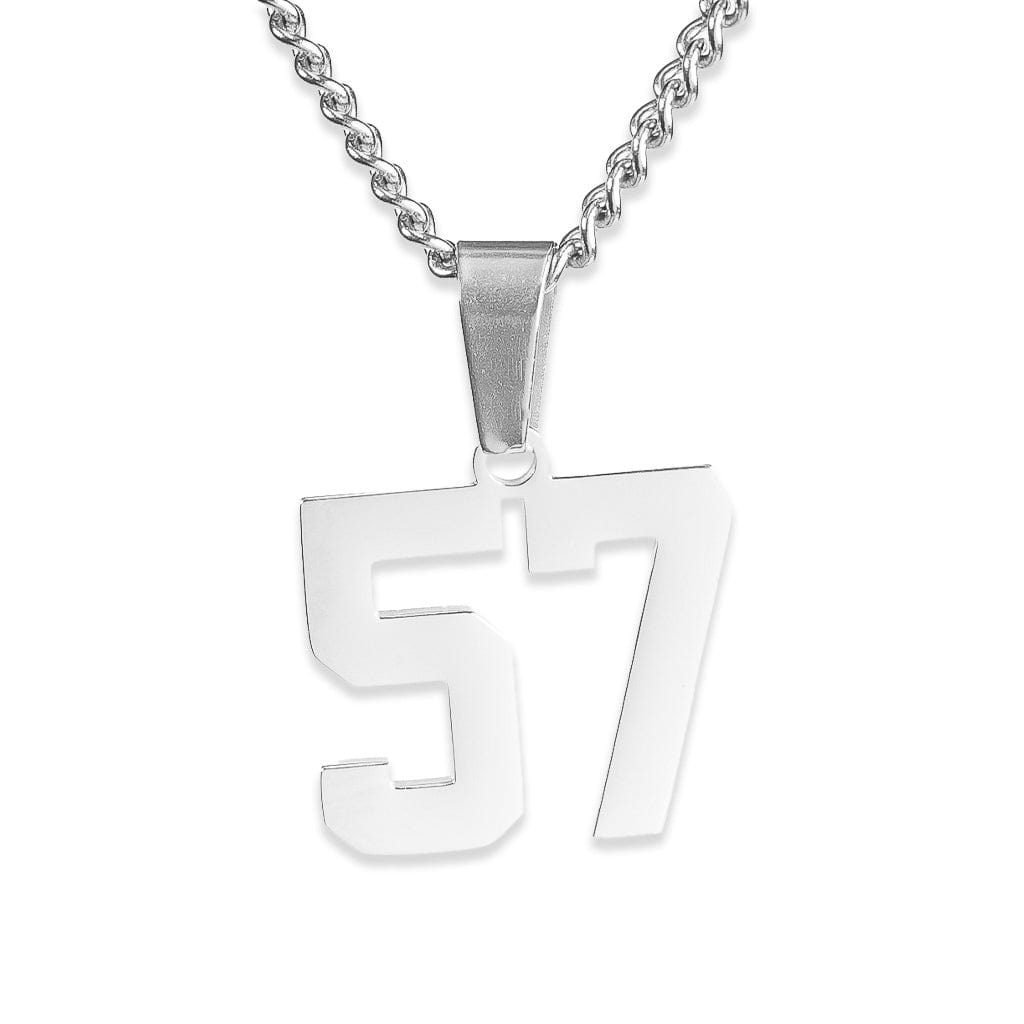 Number Pendant Necklace - Silver - ViViGleam