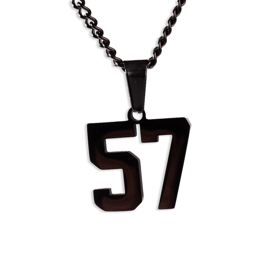 Number Pendant Necklace - Black - ViViGleam