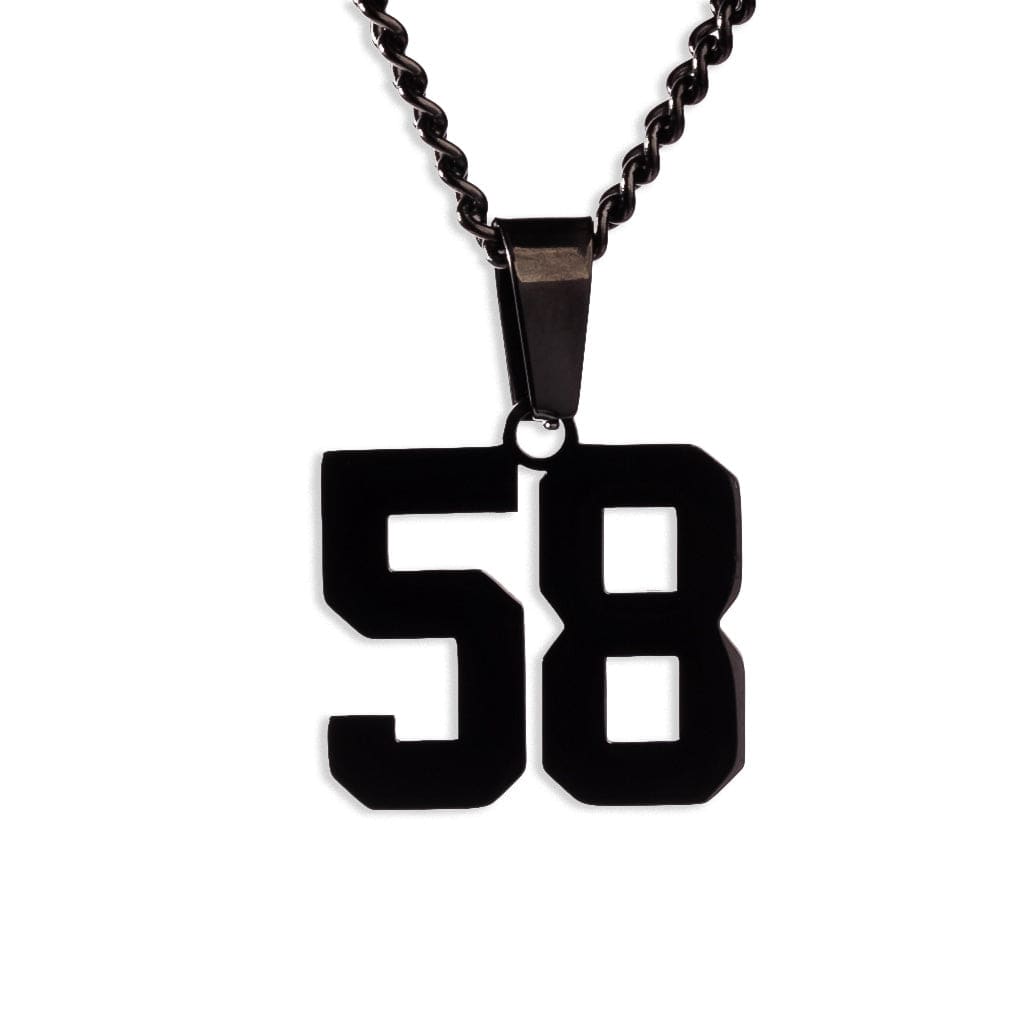 Number Pendant Necklace - Black - ViViGleam