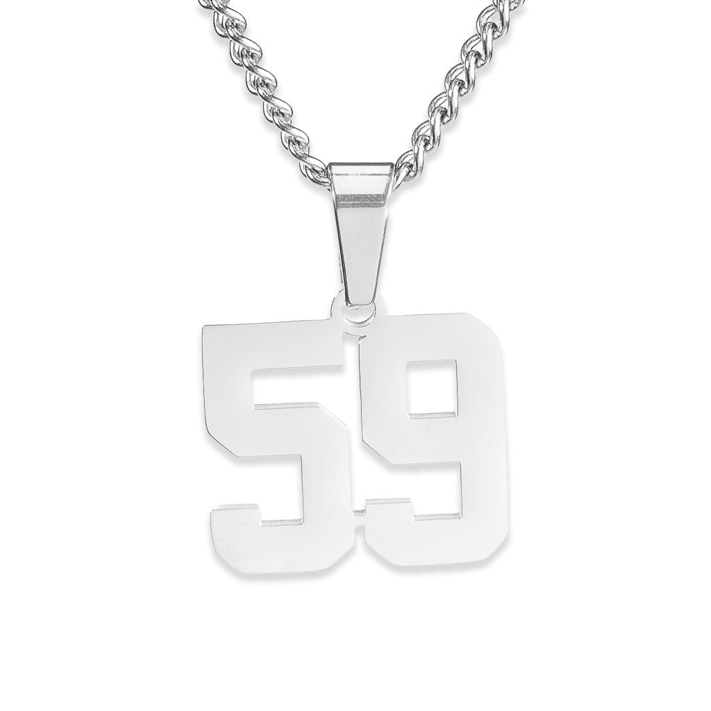 Number Pendant Necklace - Silver - ViViGleam