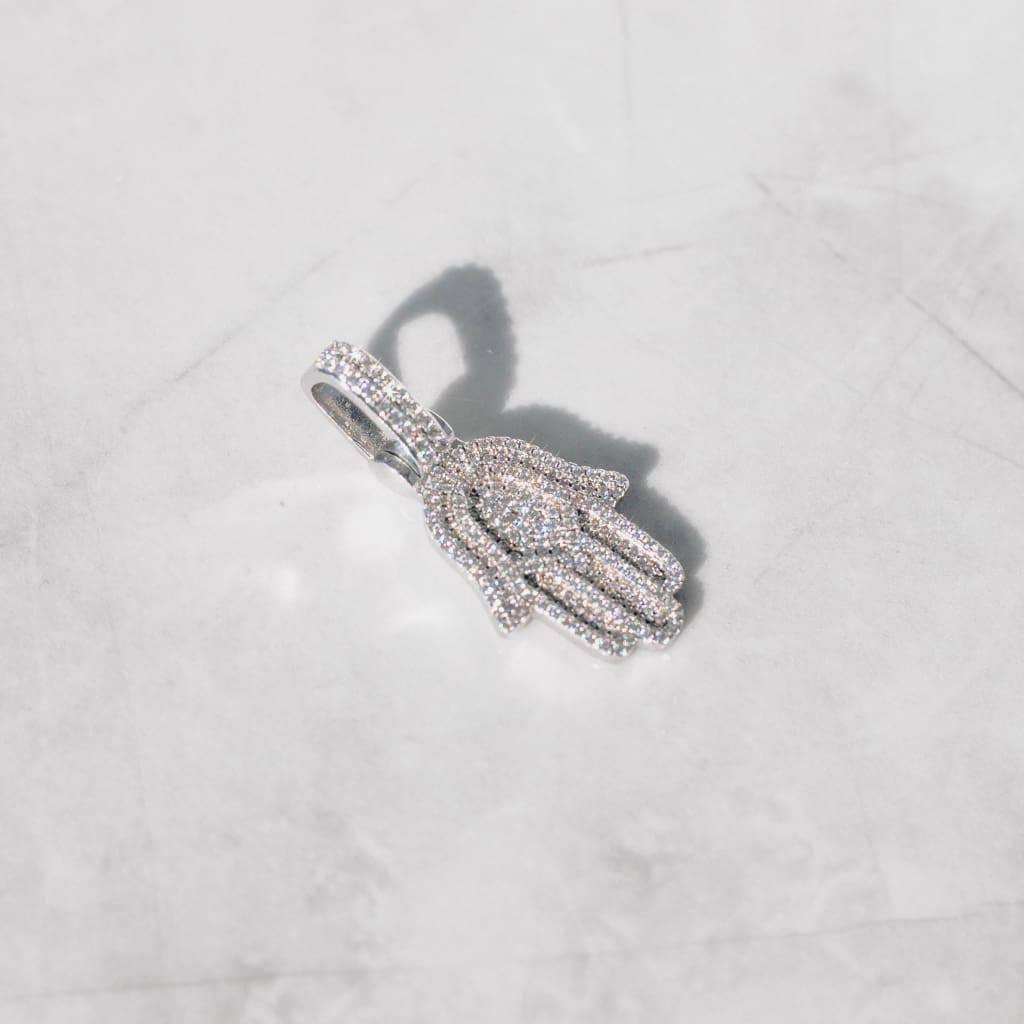 Iced Hamsa Hand Pendant - ViViGleam
