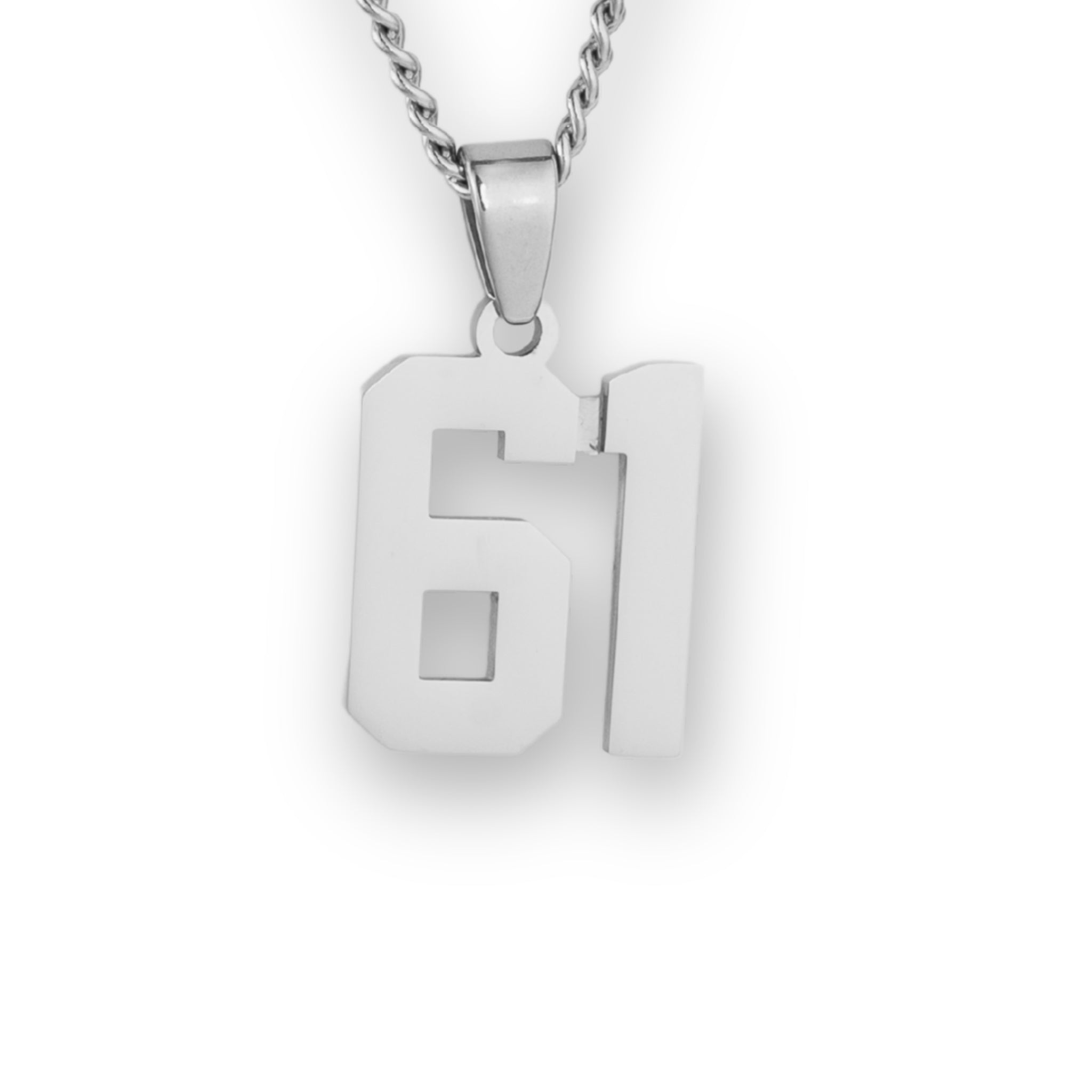 Number Pendant Necklace - Silver - ViViGleam