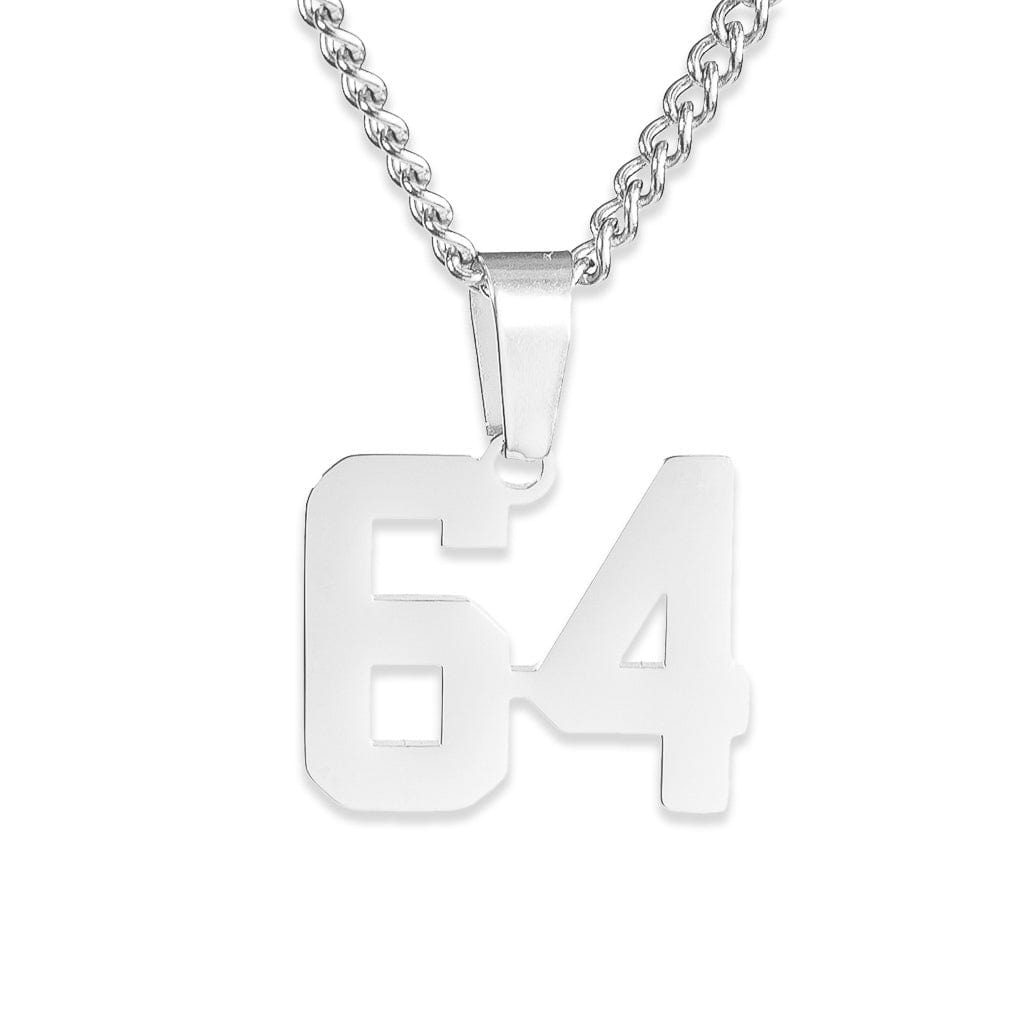 Number Pendant Necklace - Silver - ViViGleam