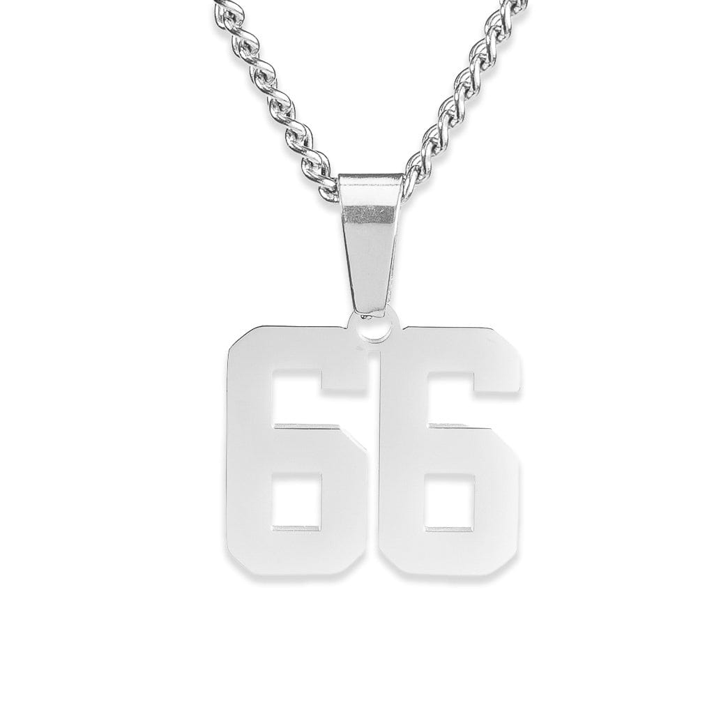 Number Pendant Necklace - Silver - ViViGleam