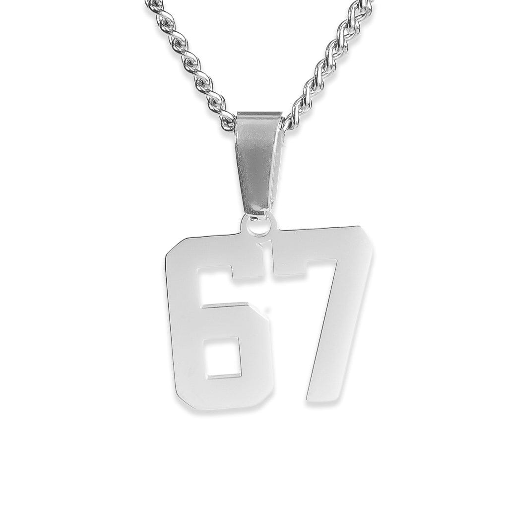 Number Pendant Necklace - Silver - ViViGleam