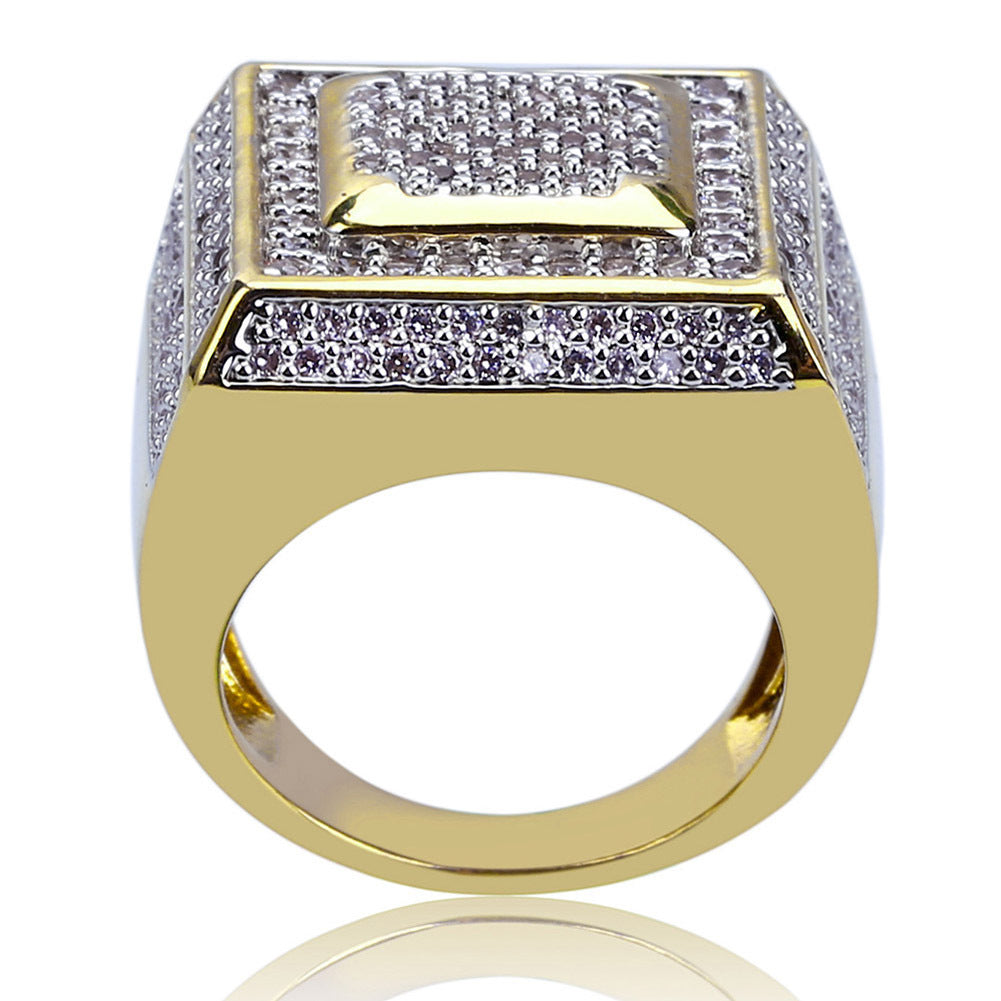 Ice Round Cut Square Ring - ViViGleam