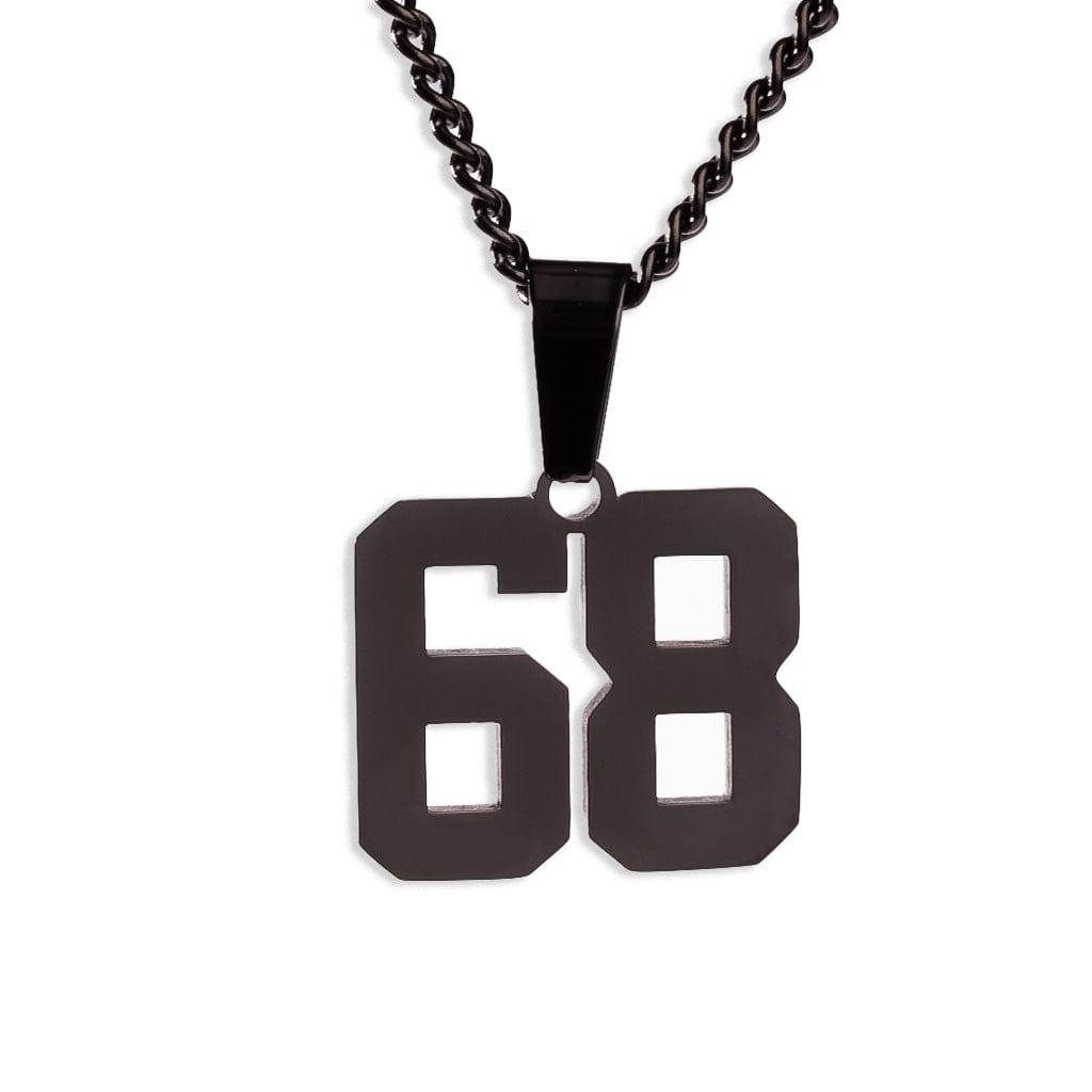 Number Pendant Necklace - Black - ViViGleam