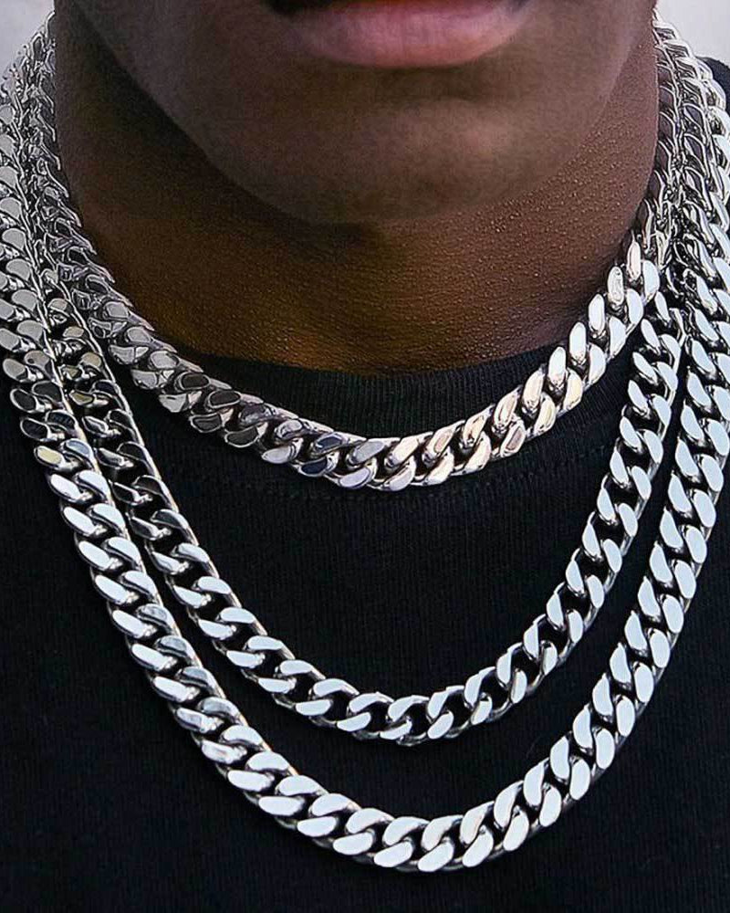 Cuban Link Chain - White Gold(All Size) - ViViGleam