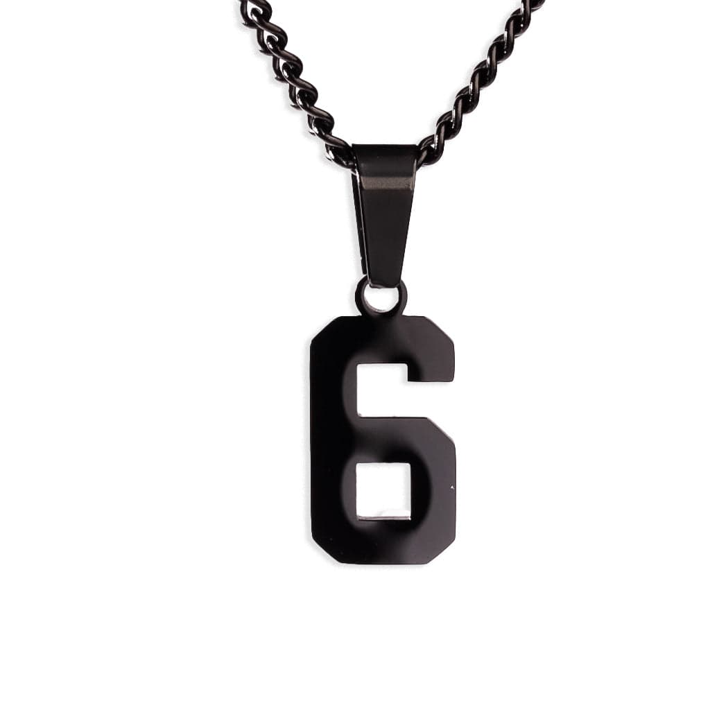 Number Pendant Necklace - Black - ViViGleam