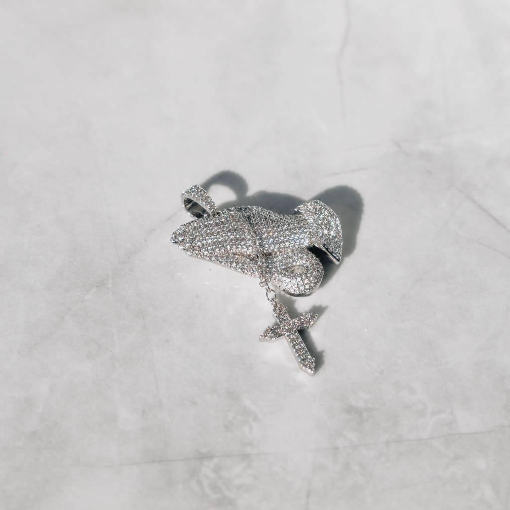 Iced Praying Hand Pendant - ViViGleam